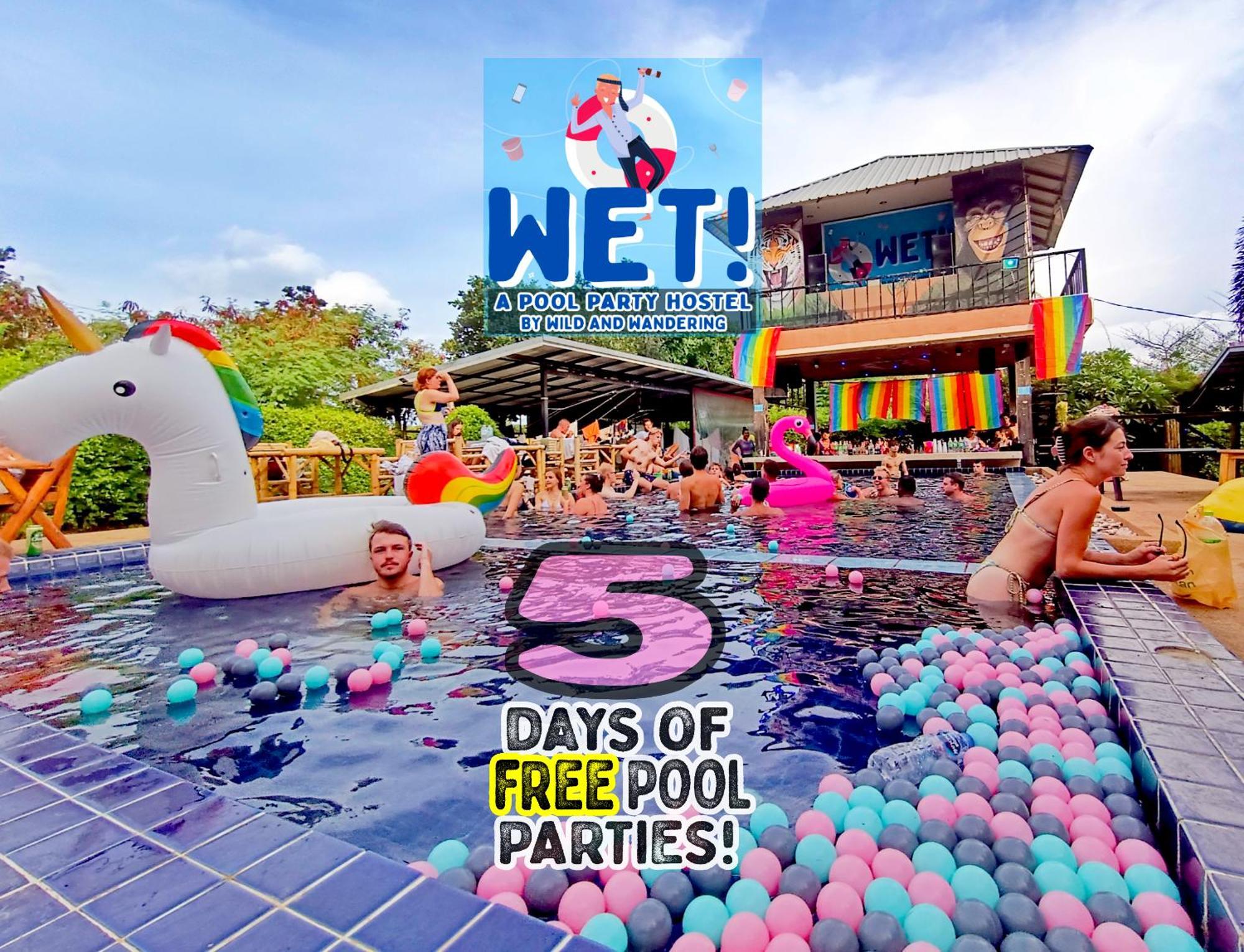Wet! A Pool Party Hostel By Wild & Wandering Haad Rin Luaran gambar